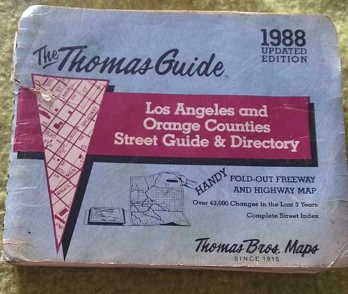 MAPS Zip Code Thomas Guide 1988 Update Edition Los Angeles/ Orange ...