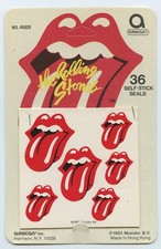 ROLLING STONES 1983 Wild Red Tongue & LIPS Logo - 36 Stickers SEALED Pack