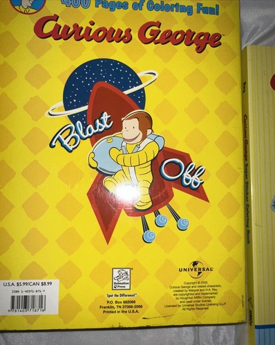 Curious George Giant Coloring Books Lot of 3 Bunches Of Fun 600 Stickers Unused - Picture 8 of 20