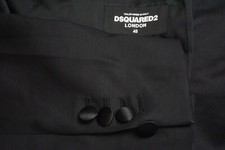 DSquared London One Button Peak Lapel Silk Blend 2 Pc Tuxedo Jacket Pants 38