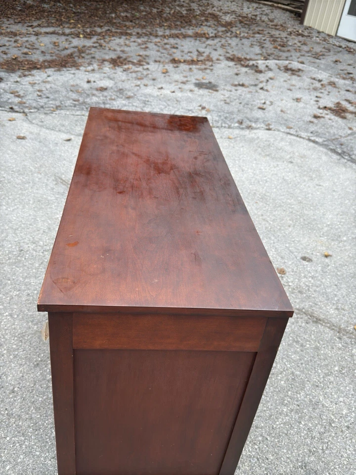 Antique Federal Hunt Board Sheraton Sideboard Server Cherry Birdseye Maple 1820 - Image 3 of 4