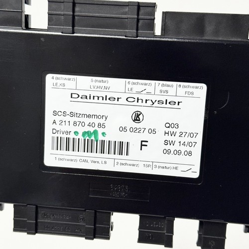W211 Mercedes 2009 E350 Front Left Side Seat Control Module Unit OEM - Picture 6 of 7