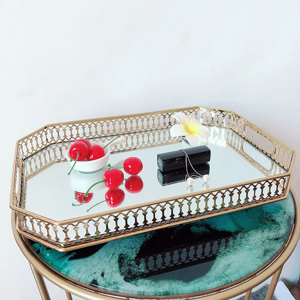 Mirrored Tray Decorative Mirror for Perfume Organizer Jewelry Dresser Organizer - Image 3 of 4