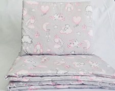 4 pc BEDDING SET COT/COT BED BABY  quilt cover pillowcase pillow GREY FAIRIES