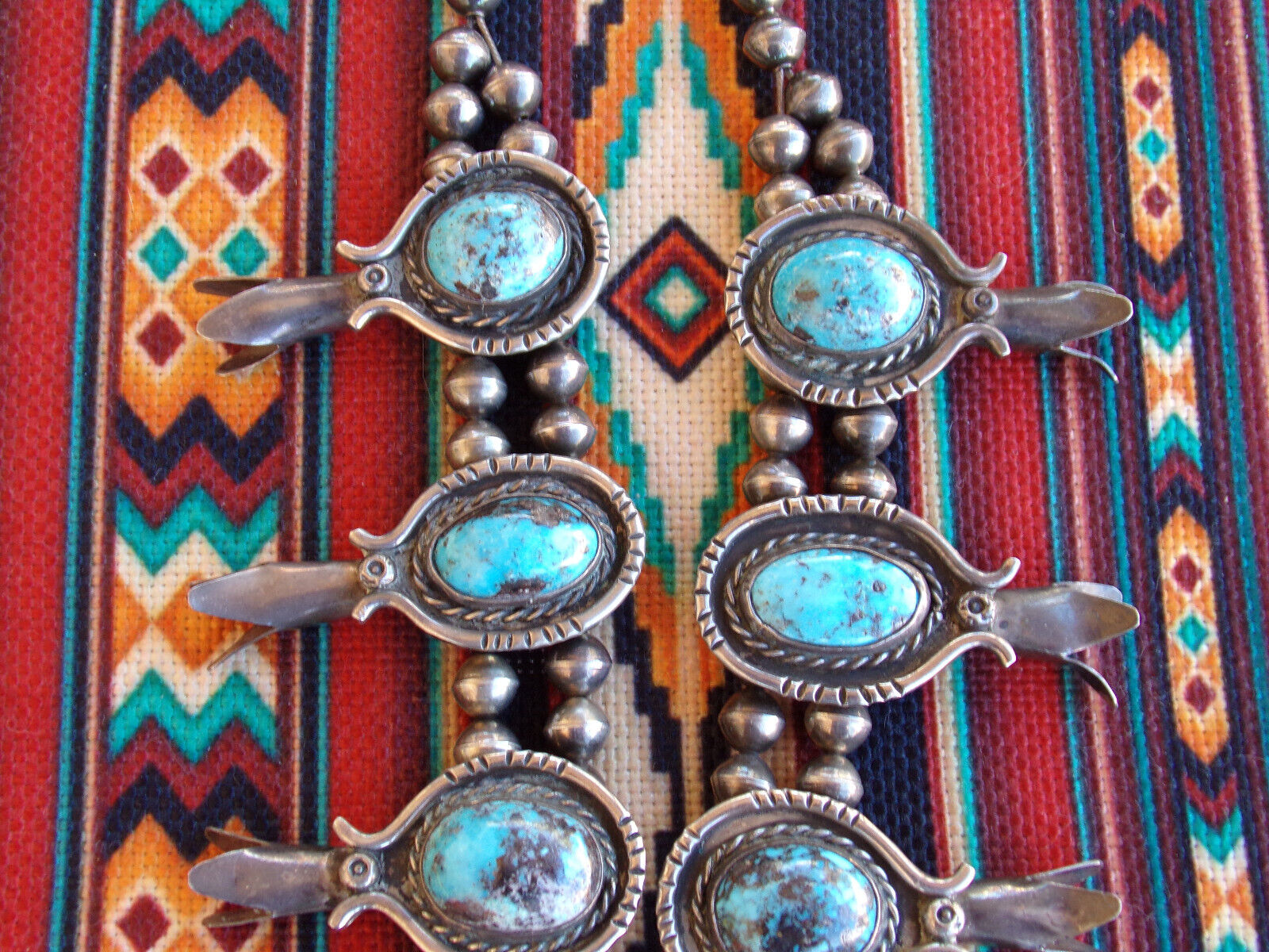 Vintage Sterling Silver & PERSIAN TURQUOISE Squas… - image 10