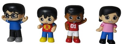 Lot of 4 Just Play Ryan's World Toys 2.5'' Figures Solid Plastic Figures 2019