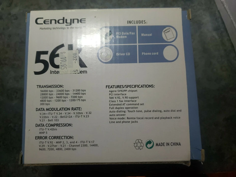 3 Cendyne CEN-PCI-56K-V92 SmartLink SL2801 56.6K V.92 Internet Dial-Up PCI Modem - Image 2 of 3