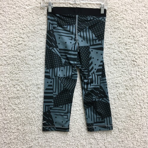 Nike Pro Leggings Small Adult Blue Capri Swoosh Patchwork Pull On Stretch Womens - Picture 4 of 9