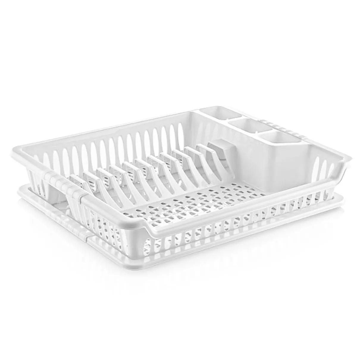 Plastic Dish Drainer Rack with Drip Tray Plate Rack Cup Cutlery Holder