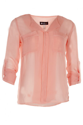 peach chiffon blouses