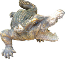 Krokodil Echse Lebensgroß Reptil Tierfigur Figur Deko Gartenfigur NEU 50 cm Lang