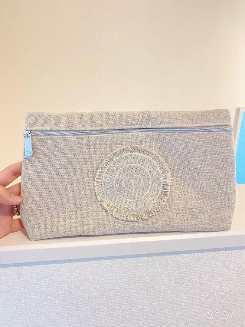 Pochette Christian Dior lin beige pas à vendre limité 29 x 16 cm