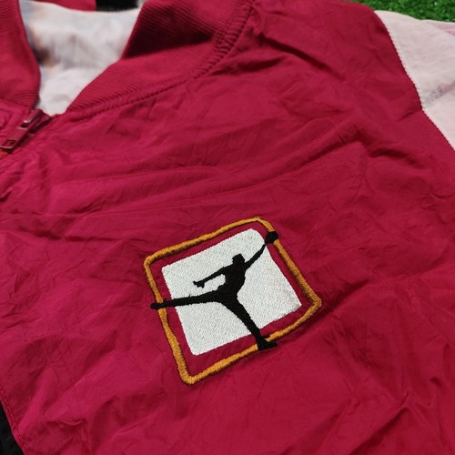 Giacca a vento vintage Nike Jordan adulto media full zip rossa colorblock anni 90* - Foto 3 di 14