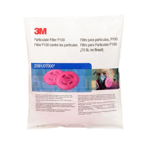 3M 2091 P100 Particulate Filter, 1 Pair - Picture 7 of 7