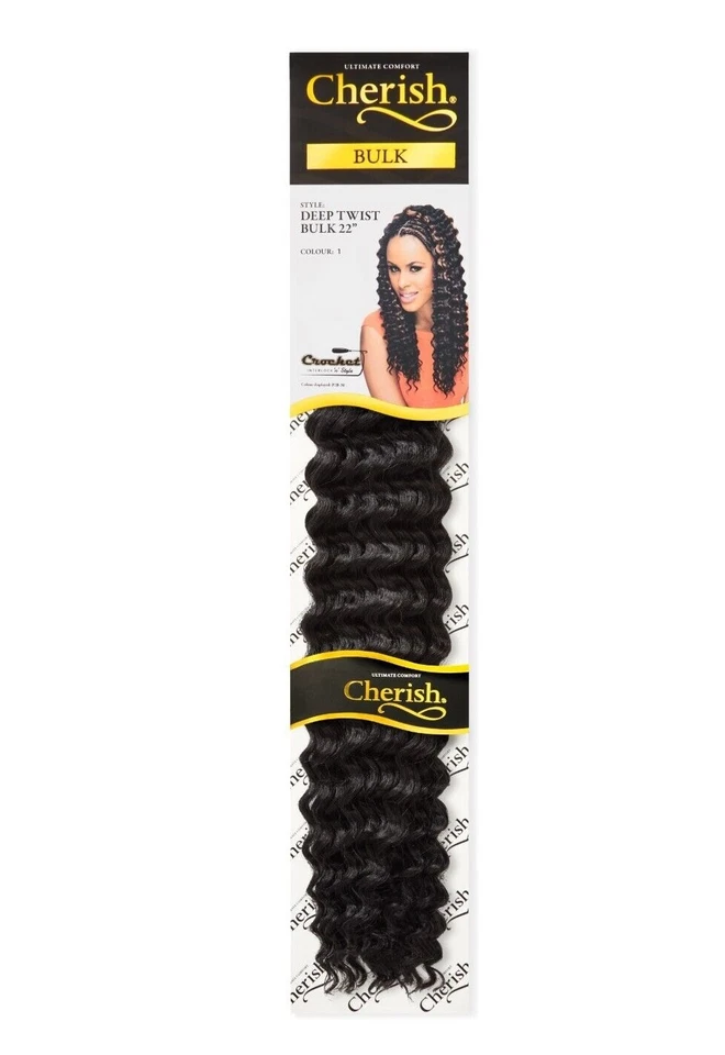 CHERISH SYNTHETIC BULK CROCHET CURLY HAIR EXTENSION BRAIDS - DEEP TWIST 22 INCH
