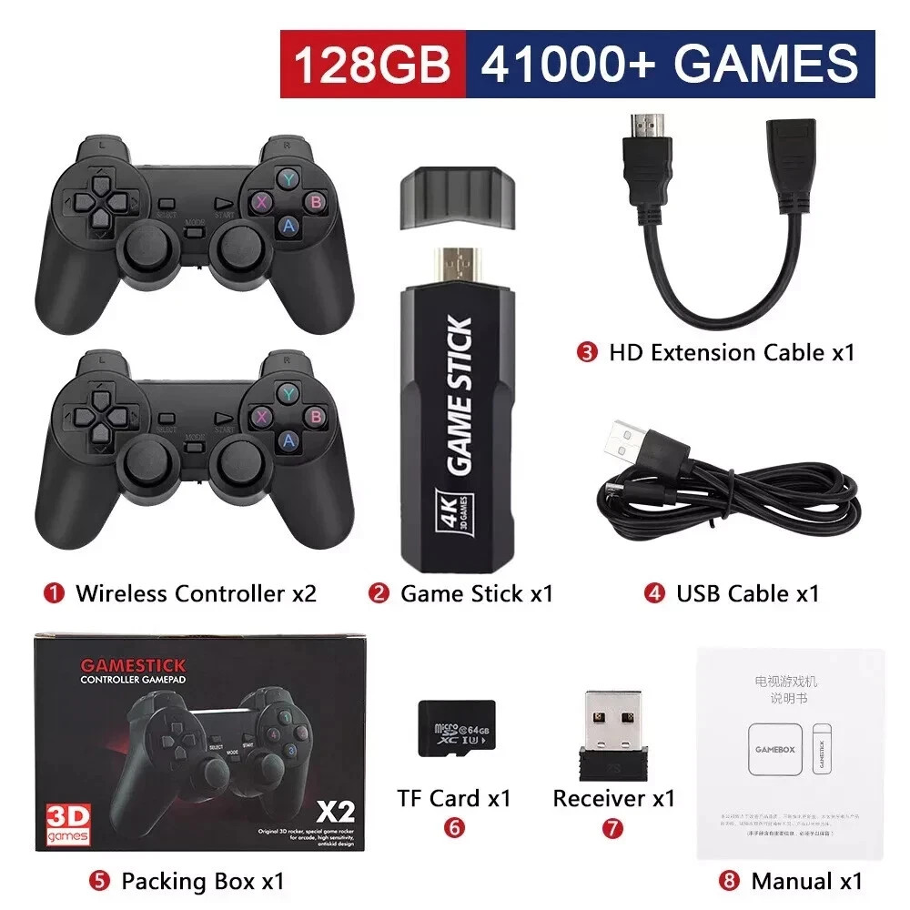 Original 40000+ Retro Games Video Game Console TV Stick 128G 4K HDMI 2Wireless — image 6