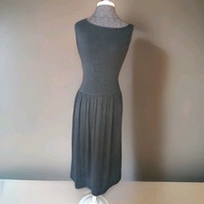 J.Crew Womens Black Sleeveless Midi Dress XS Casual Soft Stretch Cotton Blend