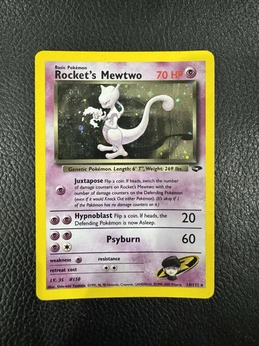 Pokémon TCG: Rocket’s Mewtwo Holo Rare 14/132 Gym Challenge