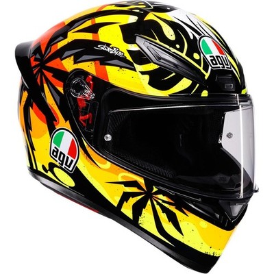agv AGV ヘルメット AGV Helmets K1 S Helmet - Tropicrush - Black/Orange - Small