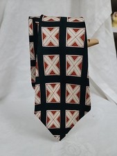 Vintage 40s 50s Mens Neck Tie Wide Swing Rockabilly Tie 52.5" X 4.5" Geometric