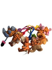 Lot of 6 Vintage Disney McDonald's The Tigger Movie Plush Characters with Clips