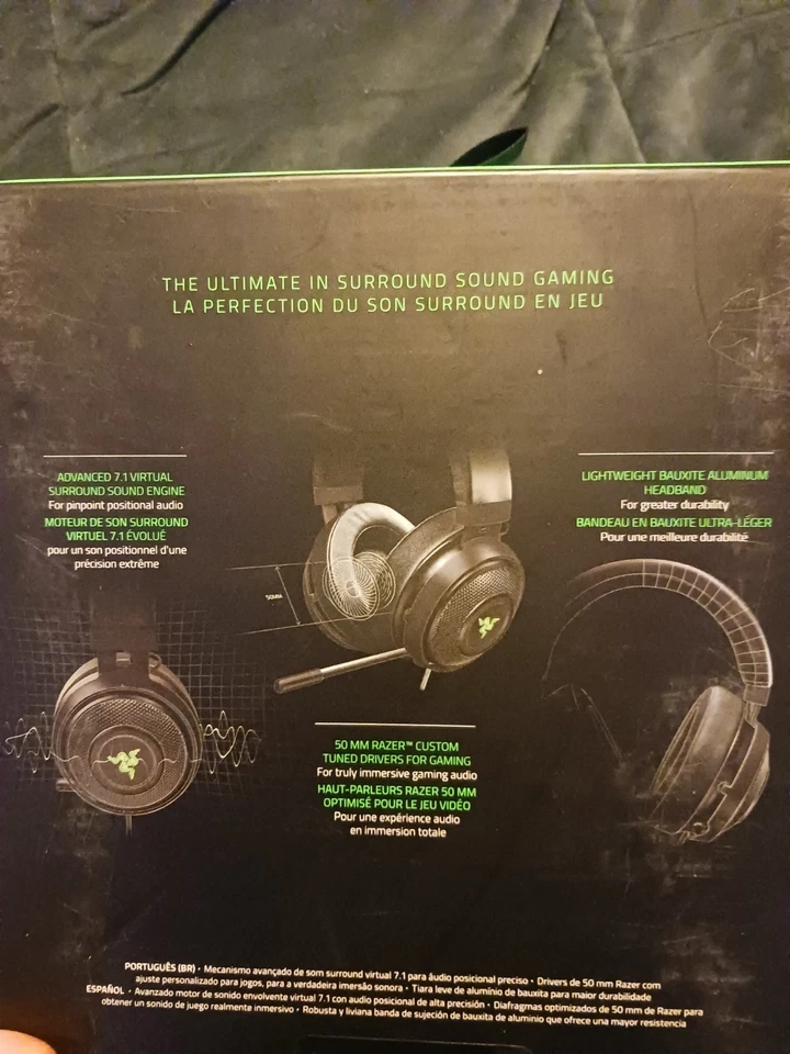 Razer Kraken Black Wired 7.1 Surround Sound Gaming Over The Ear Headset - Image 3 of 4