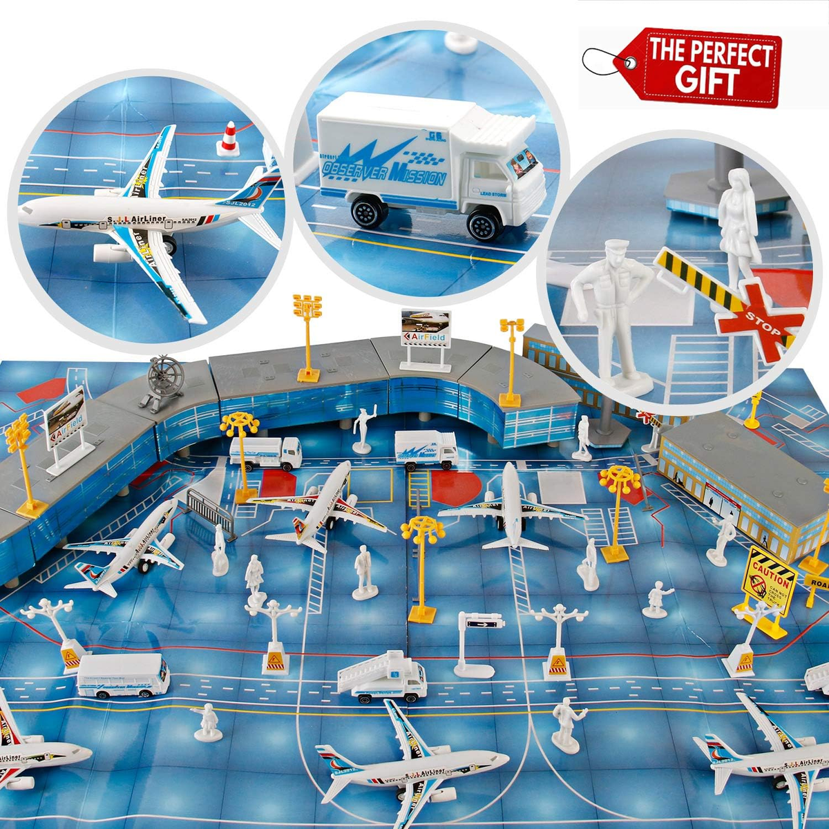 200 PCS Airport Terminal Kids Toys Deluxe Airlines Pretend Playset