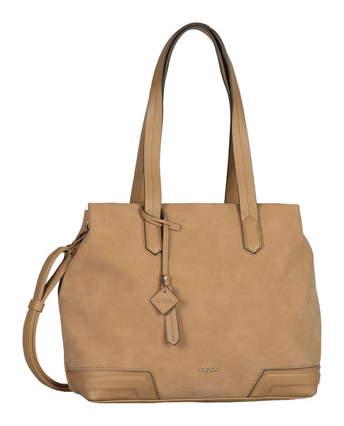 Gabor Cira Zip Shopper L Schultertasche UmhäNgetasche Tasche Camel Hellbraun Neu-image