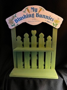 RARE Blushing Bunnies Enesco Display stand  Measures 14 x 10 W