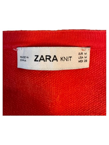 Haut Zara Manches Longues Rouge Foncé En Maille - Taille S - Occasion Très Bon état