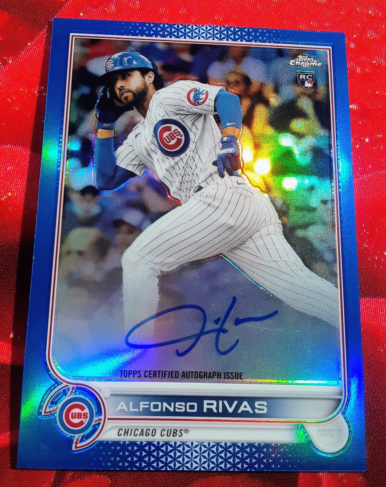 2022 Topps Chrome Rookie Blue Refractor /150 Alfonso Rivas #RA-AR Auto RC 0v9w