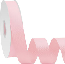 7/8 inch 50 Yards Light Pink Grosgrain Ribbon for Gift Wrapping Weddings Flower