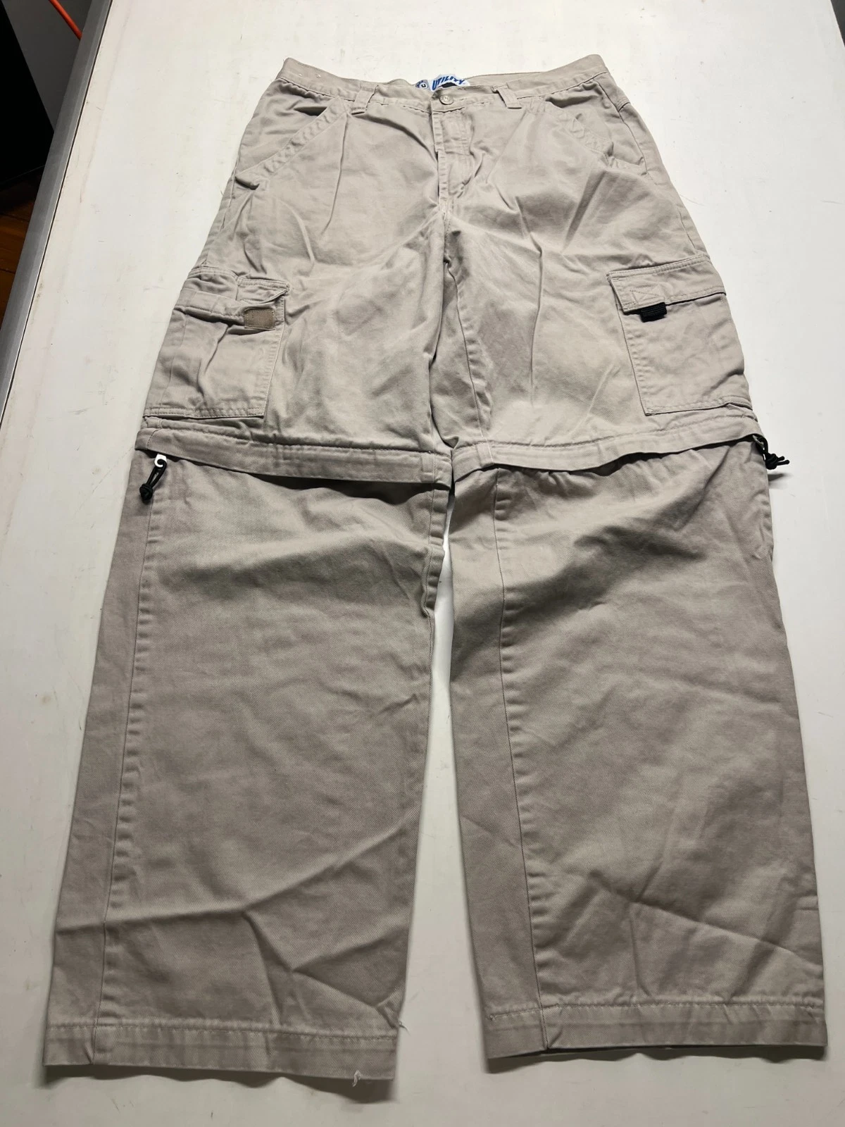 Utility Convertible Cargo Pants Beige Hiking Camping Outdoors Mens Sz 34x32
