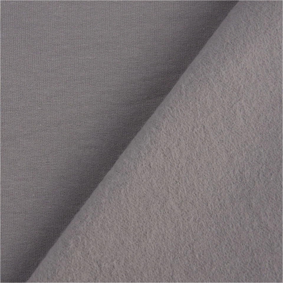 Sweatstoff Soft Sweat Bio einfarbig dünn hellgrau 1,5m Breite - Bild 3 von 3