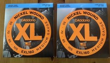 2- sets D'Addario EXL160 Nickel Wound Long Scale Med. Gauge Bass Guitar, 50-105