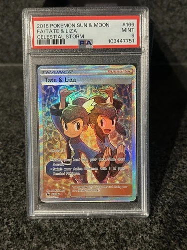 2018 Pokemon S & M Celestial Storm #166 Tate & Liza PSA 9 MINT