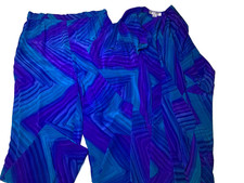 Vtg Aliki Yamani Blue Silk Kimono One Size and Pants Large Art to Wear