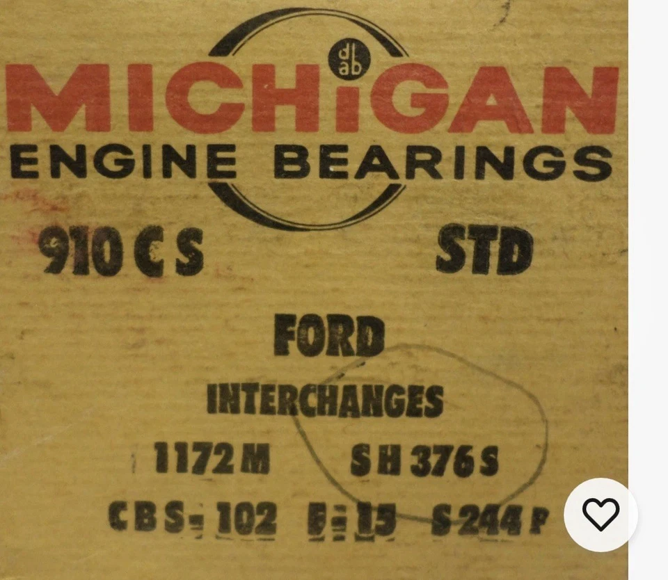 Rodamientos de levas federal mogul 1172 M. Árbol de levas ranurado May Fit Ford 58-63 352 FE Foto 3 de 3