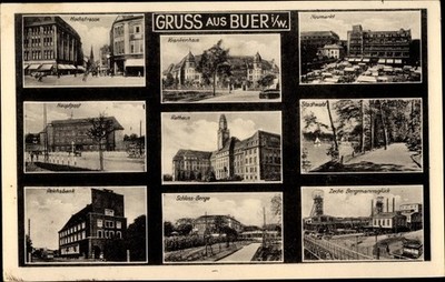 Postcard Buer Gelsenkirchen in the Ruhr area, Hochstraße, hospital,... - 3423634