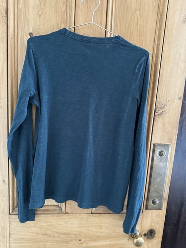 TOAST Slubby Organic Cotton Garment Dyed Long Sleeved Tee T-Shirt Green -S - Picture 4 of 7