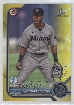 2022 Bowman 1st Edition Yellow Foil 9/75 Junior Sanchez #BPPF-111 n1u