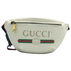Petit sac ceinture en cuir blanc imprimé GUCCI 299 012725