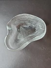 Vintage MCM Blenko Clear Glass Free Form Amoeba Ashtray Trinket Bowl Dish