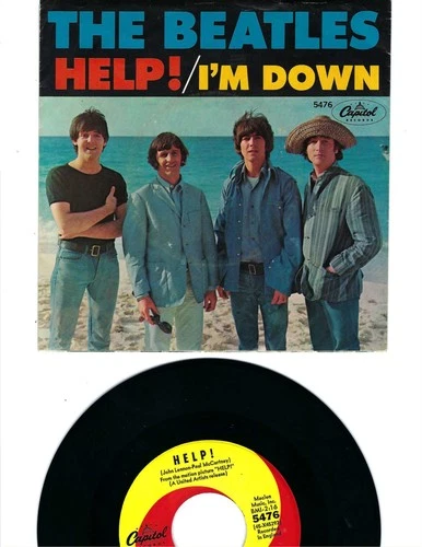 45 + PIC SLV- THE BEATLES- "HELP!"/"I'M DOWN"- CAPITOL 5476