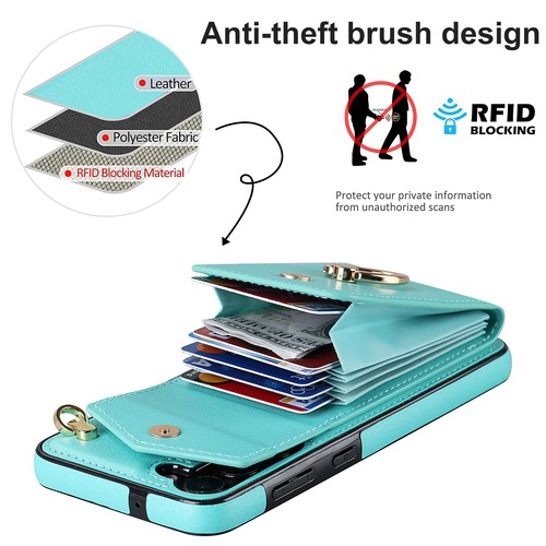 For Samsung Galaxy A42 A50 A51 A52 A53 A54 Ring Holder Leather Wallet Case Cover - Picture 42 of 66
