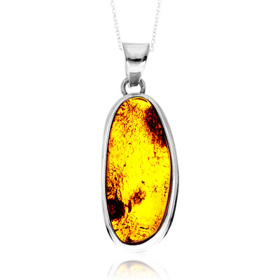 925 Sterling Silber & Cognac baltisch bernstein einzigartig Anhänger M