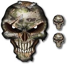 3x Camo Skull Usa American Army Decal Sticker Car Truck Window Bumper Patriotic