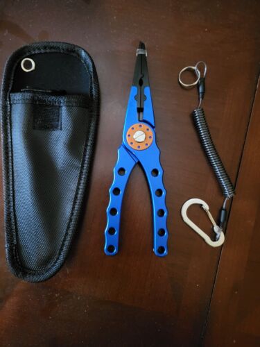 Aluminum Fishing Pliers 7.85 " Saltwater - Hook remover, split ring, lanyard