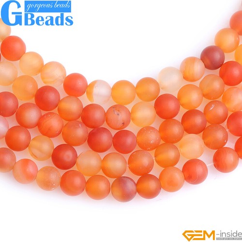 Cuentas de ágata roja natural de ónix chakras mate redondas piedras preciosas fabricación de joyas 15" - Imagen 13 de 26