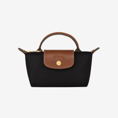 Longchamp Le Pliage Original Handle Pouch Noir - Photo 1/3